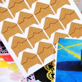 360 Count Self-Adhesive Acid Free Photo Corners for Scrapbooks Memory Books (Gold-Black-Kraft) - Image 3