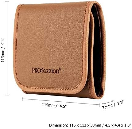 PROfezzion 3-Pocket Filter Pouch Case for Camera Lens Filter up to 82mm | Shock Resistant & Anti Scratch, Photography Foldout Filter Carry Case, with Microfiber Cleaning Cloth, Hook and Loop Design - Image 7