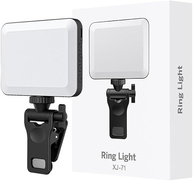 XINBAOHONG Rechargeable Selfie Light, Clip Fill Light for Phone Laptop Tablet Portable Light for Video Conference Live Streaming Zoom Call Makeup Picture (Black) - Image 8