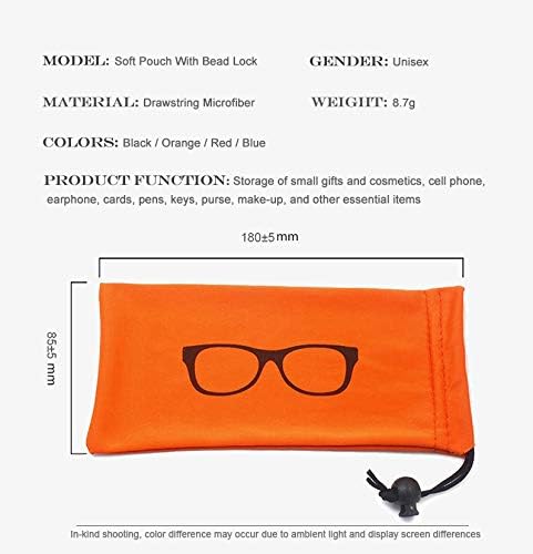 Quality Microfiber Eyeglass Pouch with Bead Lock Micro Fiber Sunglasses Case Pouch Soft Store - Image 6