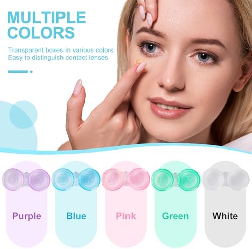 150 Pack Contact Lens Cases, Transparent Contact Cases Bulk in 5 colors, Cute Contact Lenses Case Leak-proof, Eye Contact Case for Home and Travel - Image 2
