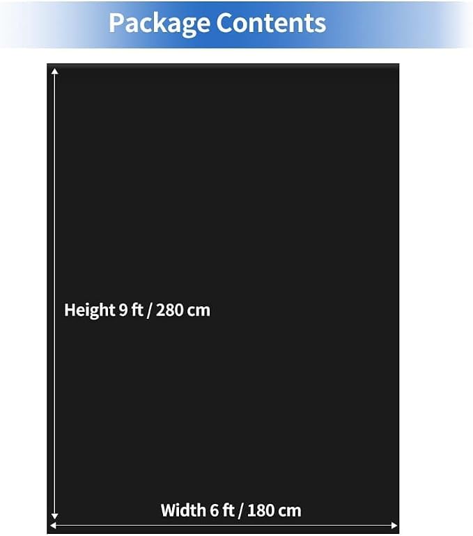 HEMMOTOP Black Photo Backdrop, 6x9ft, Photography Screen Backdrops | Polyester Fabric Cloth, Non Reflective, Seamless, Ideal for Photoshoot, Video Recording, Studio, Birthday, Wedding Party - Image 8