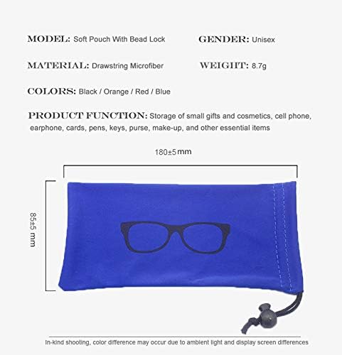 Quality Microfiber Eyeglass Pouch with Bead Lock Micro Fiber Sunglasses Case Pouch Soft Store - Image 6