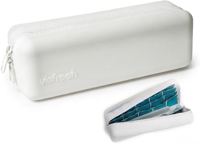 Daily Contact Lens Travel Case, R&L Labels, 30-Lens Holder (White) by VisFresh