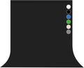 Black Photo Backdrop for Photoshoot Solid Color Background 10x10 ft | Photography Studio Photobooth Curtain for Headshot, Homestudio, Portrait, Video, Meeting, Easy to Install, Washable Fabric by Pksoiil