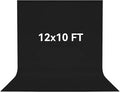 12x10 FT Black Photo Backdrop 100% Polyester Photography Background | Non-Reflective, Wrinkle-Resistant, Washable Large Black Sheet Backdrop for Professional Photoshoot Portraits Video Studio by Vevelux