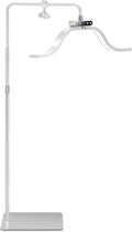 Lash Light for Eyelash Tech-Esthetician Ring Light, Half Moon Light for Led Lash Lamp Extensions, Tattoo Artists, Nail Tech - Cool, Warm Lamp with Adjustable Brightness & Height, Phone Holder (White) by Stjiatu