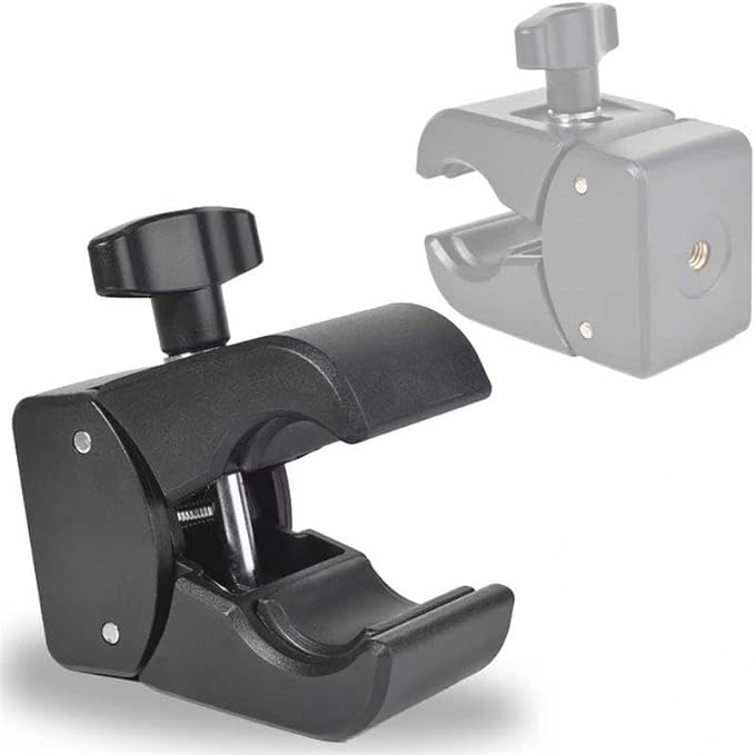 Universal Quick-Adjust Clamp with 1/4 Inch Thread Compatibility, 13-54mm Width Adjustable Grip for Camera, Light, Desk, Tactical Gear Mounting by HYSHIKRA