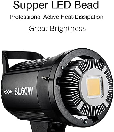 Godox SL-60W SL60W 60W Daylight LED Video Light | 5600K Daylight, CRI 95+, Bowens Mount Adjustable Brightness and 433MHz Wireless Grouping for Video Weddings - Image 6