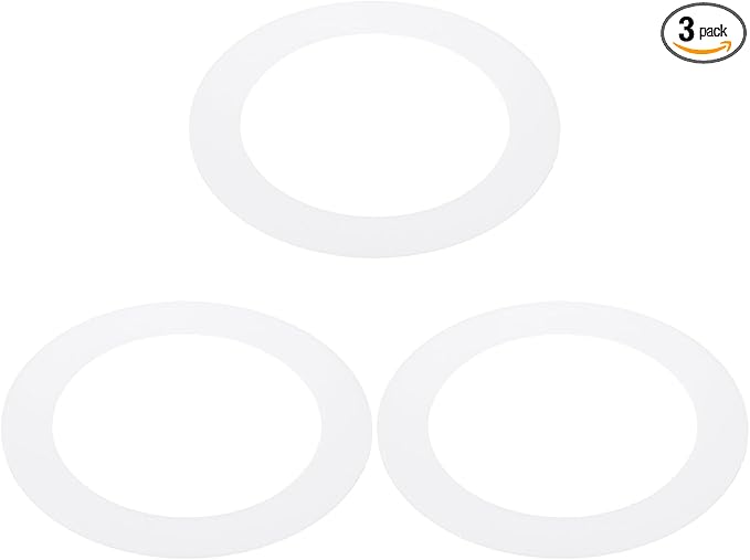 PATIKIL 3.6" ID 5" OD Plastic Trim Ring, 3 Pcs Ceiling Light Goof Rings Matte Circular Light Cover Lighting Fixture for Ceiling Wall Recessed Can Downlights, Translucent Matte White by PATIKIL
