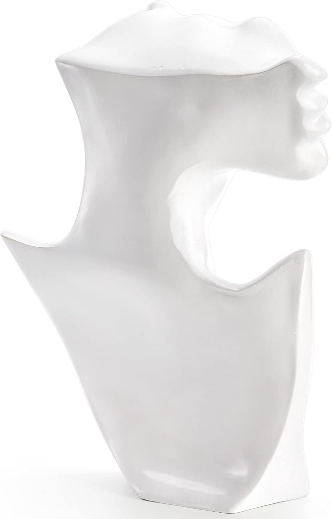 SOUJOY Jewelry Mannequin Display, Resin Display Stand Bust, Boutique Earring Holder Organizer for Show Jewelry, Necklace, Earrings, Rings, White - Image 4