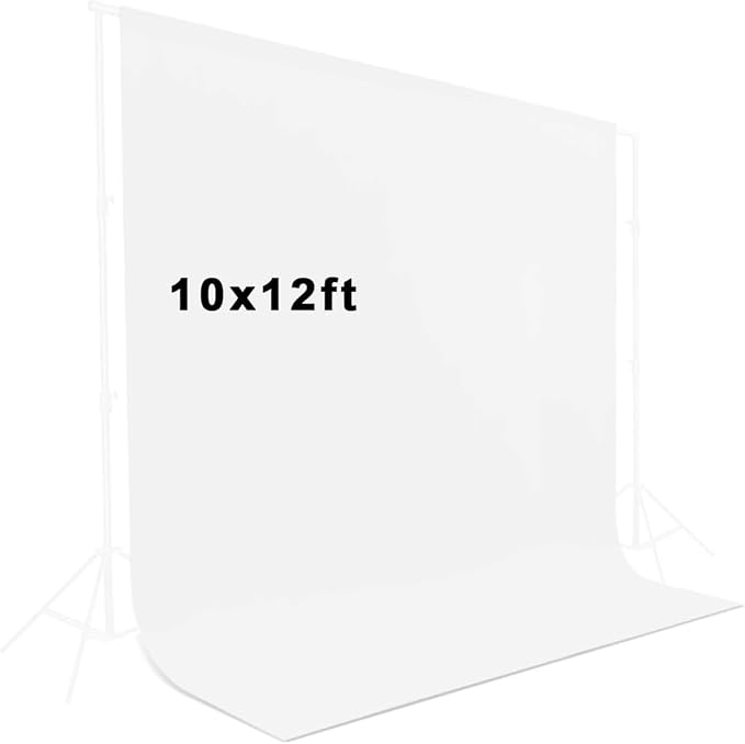 10X12ft White Backdrop for Photography, Polyester Background for Photography for Product Protrait Photoshoot or Parties Decoration by LCUIRC