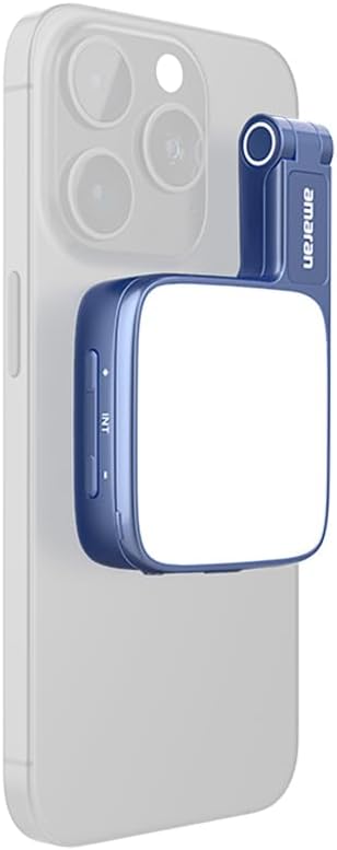 Amaran Go Magnetic Selfie Phone Light, Compatible with MagSafe & Qi2 Magnets, Dual LED Light Source with Adjustable Mirror Light & CCT (2700K-6500K), for Selfies, Makeup, & Content Creation (Blue) | Includes USB-C cable and MagSafe adapter for vlogging... - Image 5