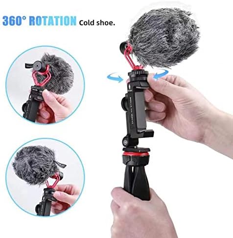 Metal Phone Tripod Mount with Rotatable Cold Shoe for Microphone Mount, Compatible with iPhone & Android, Universal Tripod Adapter for Vlogging, Cell Phone Holder, Youtube, Video Creators Rig - Image 9