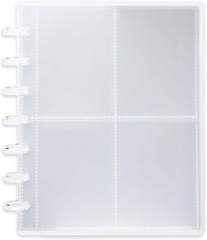 Clear Discbound Pocket Sleeves 7 Disc Sheet Protectors 20 Inner Pages PP 2.6x3.5 Pockets PET Cover Photo Card Protector Binder Album (4 Pocket - 7 Disc) by MEIYITIAN