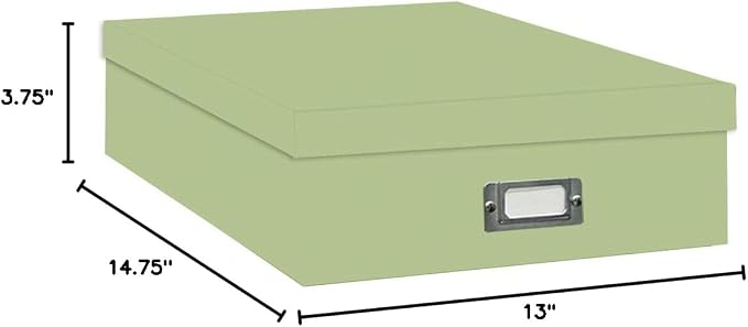 Pioneer Jumbo Scrapbook Storage Box, Sage Green, 14 3/4" x 13" x 3 3/4" - Image 2