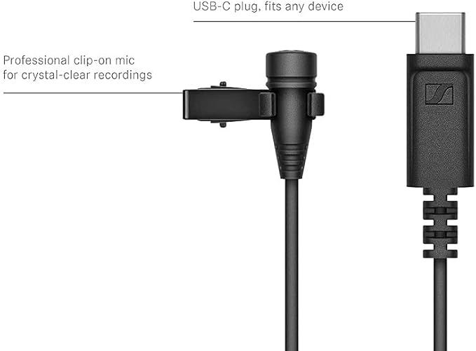 Sennheiser Pro Audio Condenser Microphone, XS Lav USB-C (509261),Black - Image 2