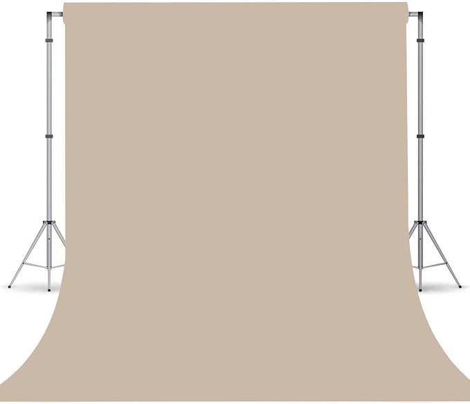 Beige Photography Backdrop for Photoshoot, Fabric 8x10ft | Versatile Studio Photo Backgrounds, Non Reflective, Easy to Use, for Portraits, Product, Party, Video Creation by TERSUM