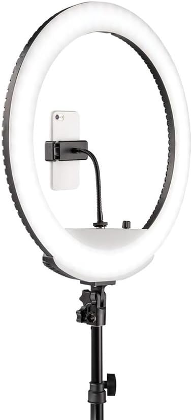 Westcott 18” Bi-Color LED Ring Light Kit with Batteries and Stand Professional Studio Continuous Lighting for Photography, Video Conferencing, Hair & Makeup Salons, Tattoo Studios, YouTube & TikTok | Batteries, Makeup Salons, Tattoo Studios, Video Conf... - Image 4