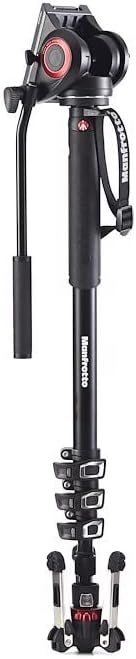Manfrotto Video Monopod XPRO+, Camera and Video Support Rod with Video Head, 4-Section in Aluminum with Fluid Base, Photography Accessories for Content Creation, Video, Vlogging | FLUIDTECH system with 79-inch height and 18lb capacity for pan, tilt and... - Image 6