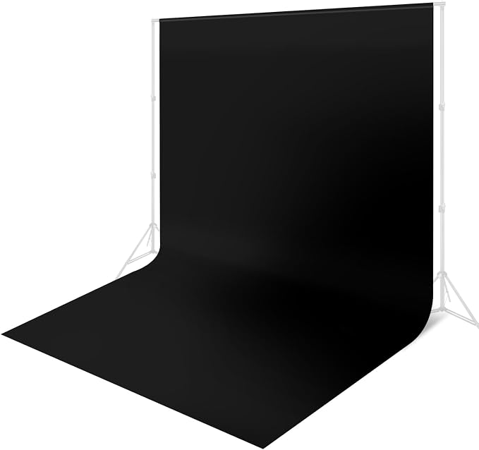 10 x 20 ft Backdrop Background Black Screen Black Backdrop for Photography Video Recording Picture Shooting high Density Polyester Fabric Pure Recording Parties Curtain by Linhedai