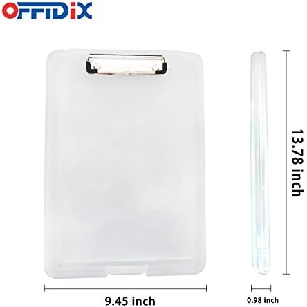 OFFIDIX Clipboard Storage Box Transparent Plastic Paper Clipboard Paper Holder Storage Clip Board Ideal for School, Home and Office Use - Image 2