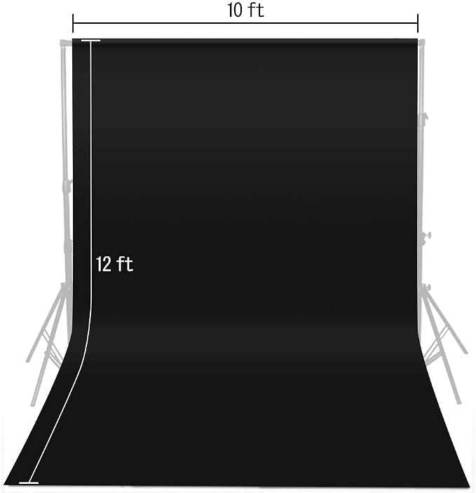 HEMMOTOP Black Backdrop, 10x12ft, Seamless Photography Background Screen | Polyester Fabric Cloth, Non Reflective, Seamless, Ideal for Photoshoot, Video Recording, Studio, Birthday, Wedding Party - Image 8