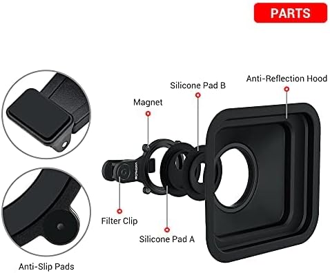 PROfezzion Anti-Reflection/Glare Cell Phone Lens Hood Shade for iPhones | for iPhone 17 16 15 14 13 12 Samsung Google Huawei Phone, Magnetic Clip with 49mm Filter Thread & Silicone Len Hood Included - Image 7