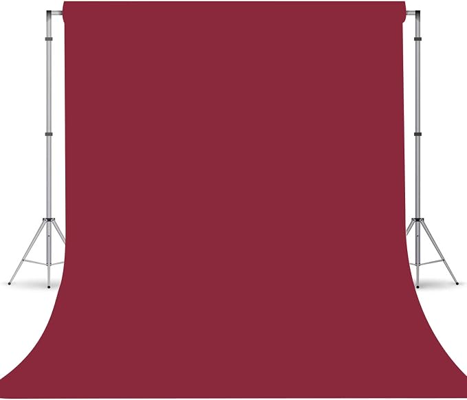 Burgundy Photography Backdrop for Photoshoot, Fabric 10x10ft | Versatile Studio Photo Backgrounds, Non Reflective, Easy to Use, for Portraits, Product, Party, Video Creation by TERSUM