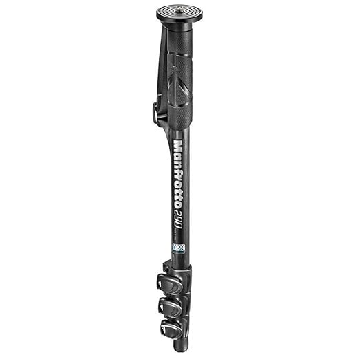 Manfrotto 290 Carbon Fiber 4-Section Monopod (MM290C4US) | Carbon fiber leg structure with 22lb load capacity and 4 sections for stability, portability and photography by Unknown