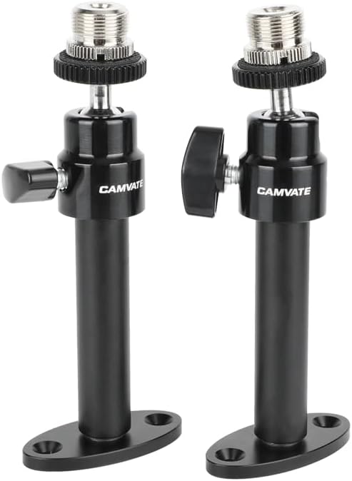 CAMVATE Wall Mount Bracket with 1/4-20 Female to 5/8-27 Male Mic Screw/2 PCS by CAMVATE