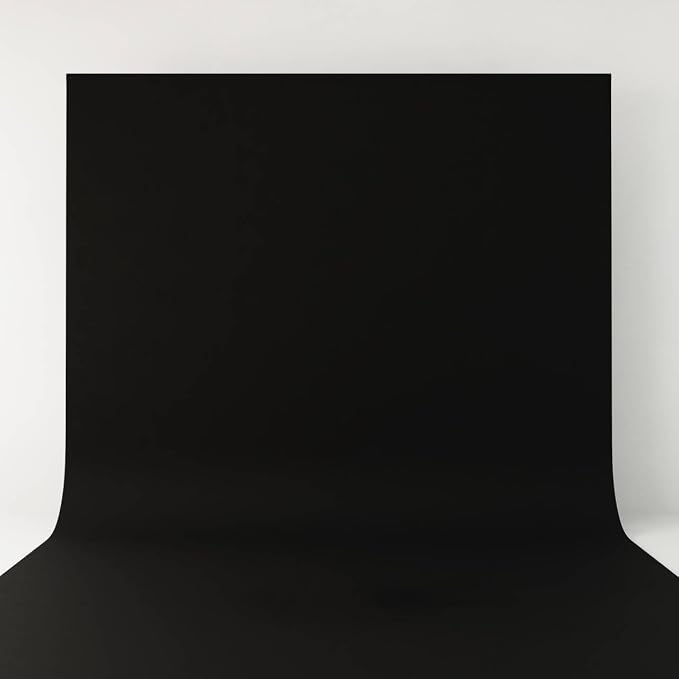 Black Photo Backdrop for Photography Photoshoot Background, 5x10FT | Multipurpose Screen for Portrait Studio Video Recording Halloween Party Non-Reflective Easy Setup High Density by WELCOMETOCIPAZEE