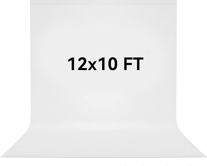 12x10 FT White Photo Backdrop 100% Polyester Photography Background | Non-Reflective, Wrinkle-Resistant, Washable Large White Sheet Backdrop for Professional Photoshoot Portraits Video Studio by Vevelux