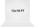 12x10 FT White Photo Backdrop 100% Polyester Photography Background | Non-Reflective, Wrinkle-Resistant, Washable Large White Sheet Backdrop for Professional Photoshoot Portraits Video Studio by Vevelux
