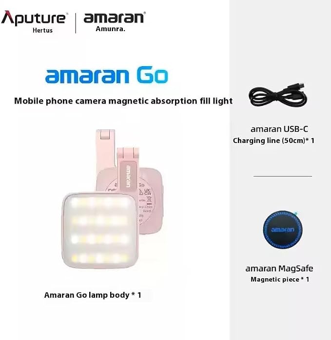 Amaran Go Magnetic Selfie Phone Light,Dual LED Light Source (Pink) | with Adjustable Mirror Light CCT 2700K-6500K,Rechargeable for Selfie,Makeup,Video Conference,TikTok,for iPhone & Android - Image 9