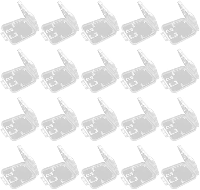 Garneck 20 pcs Card Cases Plastic Transparent Memory Card Storage Case Holder for and T-Flash Cards Clear Lightweight Portable Organizer for Camera and Computer Accessories by GARNECK