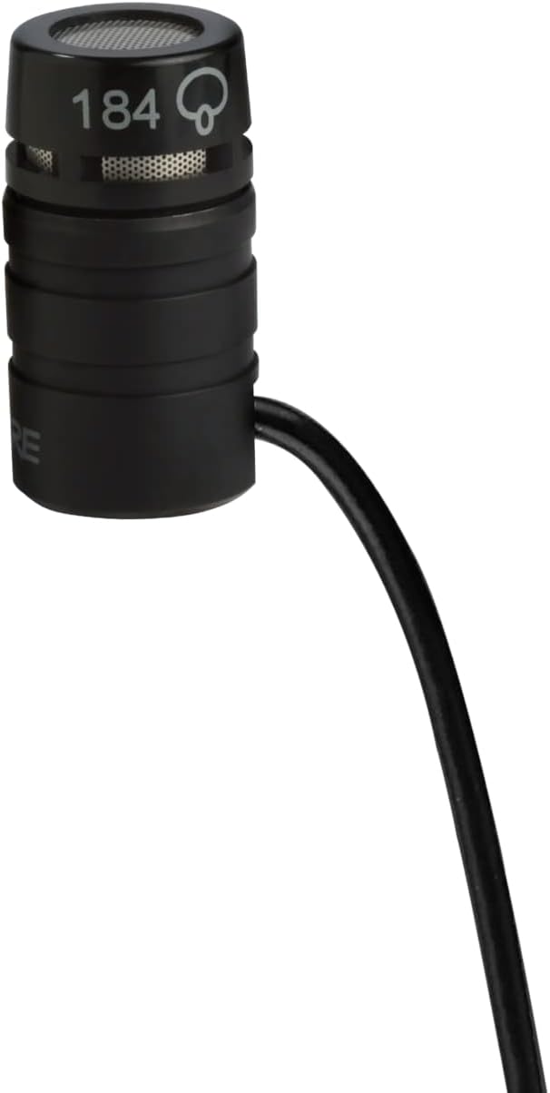 Shure Microflex MX184 Supercardioid Lavalier Microphone - Condenser Mic with TQG / TA4F Connector Wireless Bodypack Transmitters by Shure