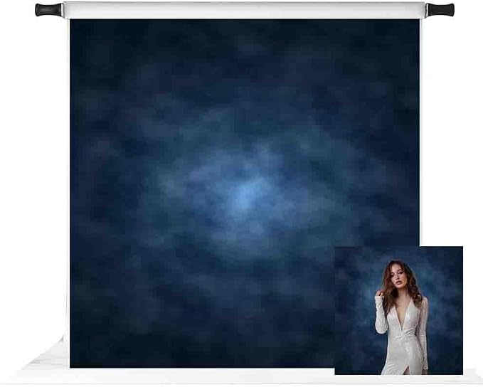 Kate 8x8ft Dark Blue Abstract Photography Backdrop Blue Abstract Textures Background Old Master Photo Backdrops by KateBackdropforPhotography
