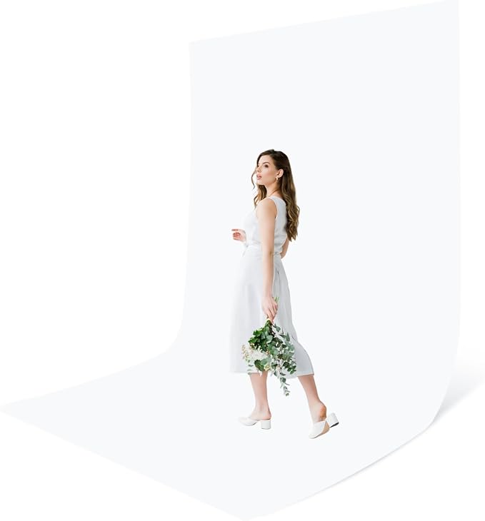 5X 6.5 Ft White Backdrop Photography, White Screen Photo Booth Backdrop for Photoshoot, Party and Video, Photo Background for Product, Portrait, Video Recording by BEIYANG