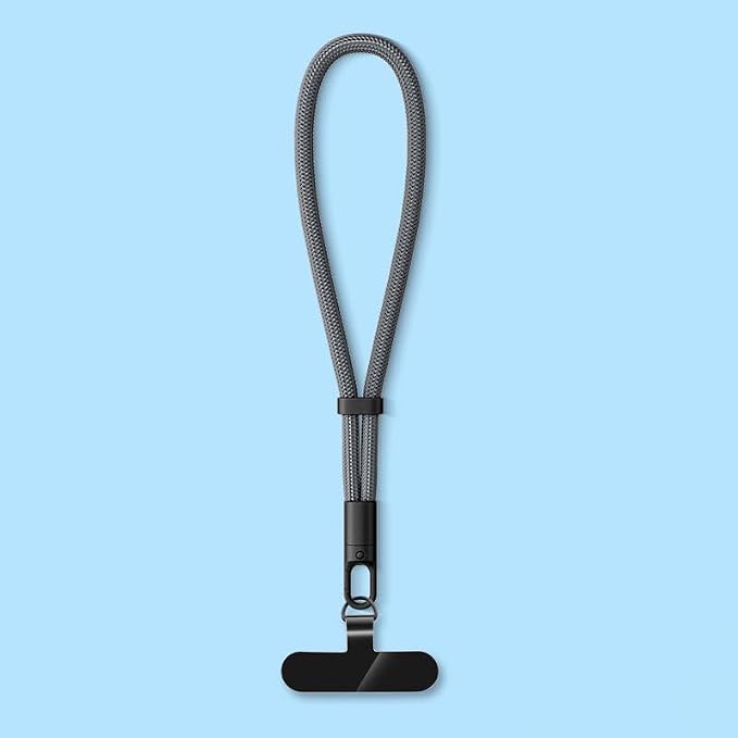 Phone Wrist Strap Lanyard Hand Universal Adjustable Phone Finger Grip Wristlet with 3 Patches Tether Anti Theft for iPhone 16 Pro Max 15 14 Charms for Keychain USB Flash Drive Wallet ID Name Tag Grey - Image 3