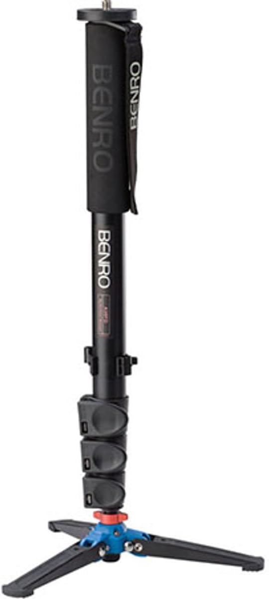 Benro 4 Section Aluminum Monopod with Locking Base, Flip Lock Legs, 61" Maximum Height, 39.7 Load Capacity- Black (A38FD) | 39.7 Load Capacity- (A38FD), 61' Maximum Height, Flip Lock Legs, Locking Base by Benro