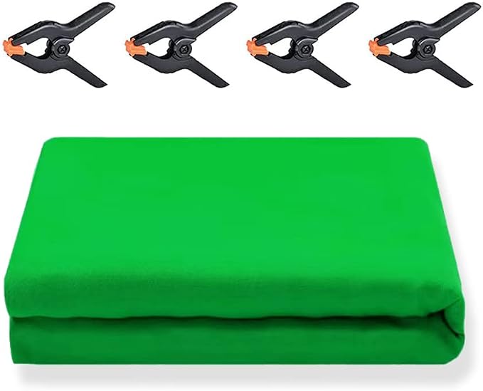 10X20ft Large Green Screen Backdrop for Photography, LCUIRC Two Rod Pocket Chromakey Collapsible Green Polyester Curtain with 4 Clamps for Photography, Zoom Meeting and Game Live Steaming - Image 6