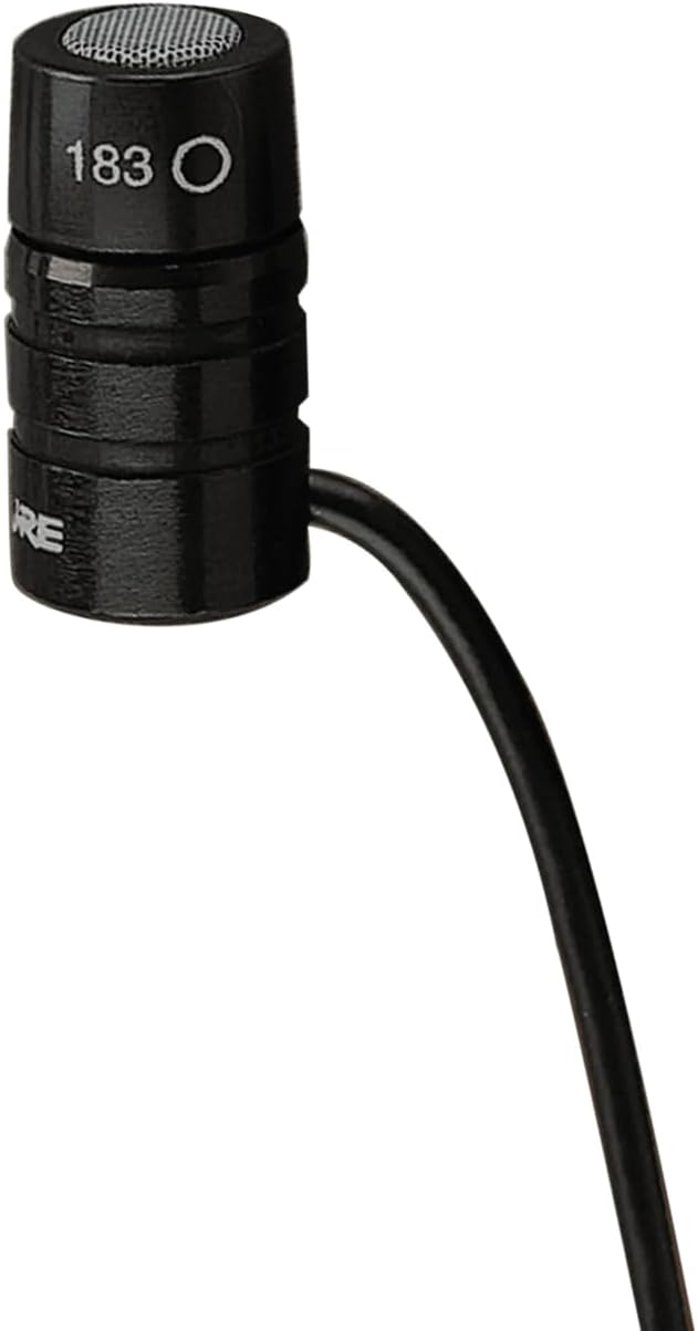 Shure Microflex MX183 Omnidirectional Lavalier Microphone - Condenser Mic with TQG / TA4F Connector Wireless Bodypack Transmitters by Shure