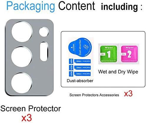 Suoman 3-Pack for Samsung Note 20 Ultra Camera Lens Protector - [Aluminum alloy] [Does not Affect Night Shots] 9H Hardness Tempered Glass Film - Silver - Image 2
