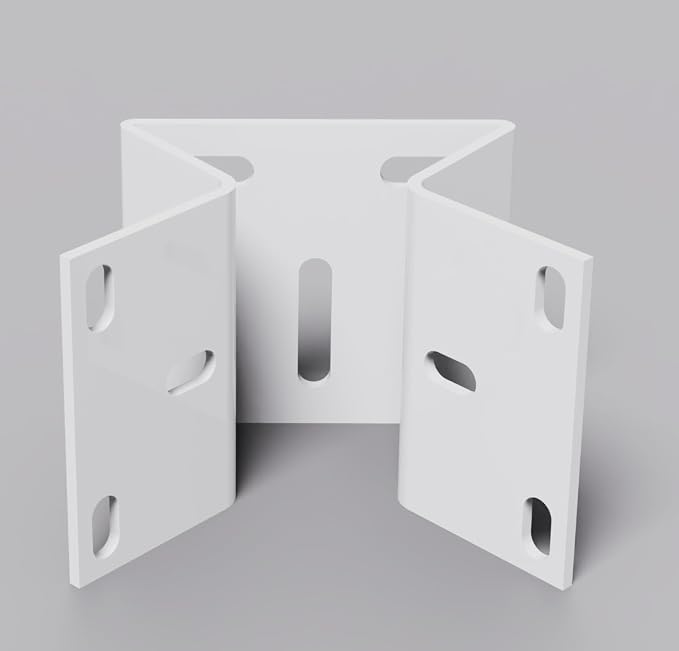 Outdoor Security Camera Corner Mount, White Metal Bracket, 4 Pack | 90-degree clamp, 2.2-4.3 in diameter range, eaves and stairwell placement, hardware included - Image 8