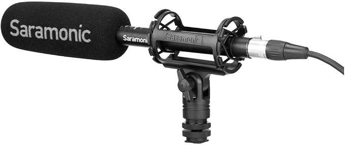 Saramonic SoundBird V1 Professional Supercardioid Shotgun Mic | +48v & AA Power, Shock Mount, Windscreen, Pouch & XLR by Saramonic