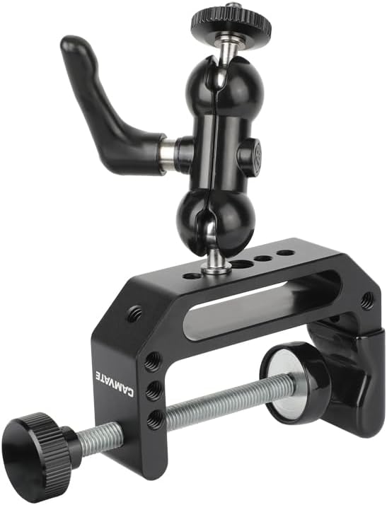 CAMVATE C Clamp with 1/4"-20 Mini Ball Hand for Monitor Led Light Accessory | Jaw open 65mm by CAMVATE