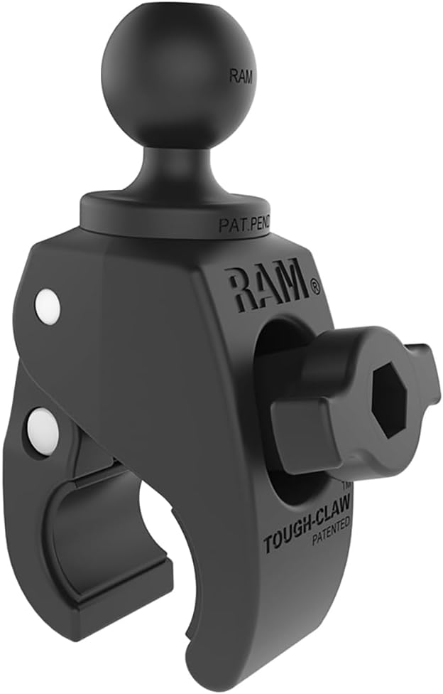 RAM MOUNTS Tough-Claw Small Clamp Mount with B Size 1" Ball Base | Fits 0.625"-1.14" rails and bars, composite clamp base for RAM Mounts systems by RAMMounts