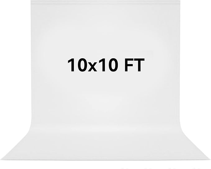 10x10 FT White Photo Backdrop 100% Polyester Photography Background | Non-Reflective, Wrinkle-Resistant, Foldable Washable White Backdrop for Professional Photoshoot Portraits Party Video Studio by Vevelux