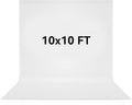 10x10 FT White Photo Backdrop 100% Polyester Photography Background | Non-Reflective, Wrinkle-Resistant, Foldable Washable White Backdrop for Professional Photoshoot Portraits Party Video Studio by Vevelux